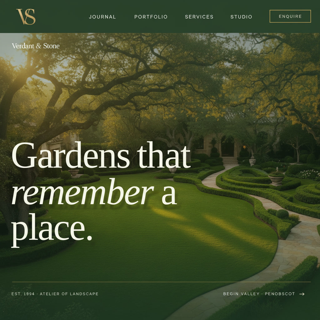 Verdant & Stone website example